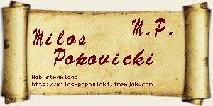 Miloš Popovicki vizit kartica